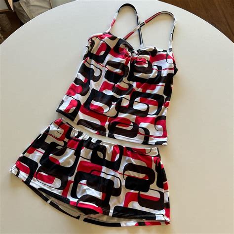 BIKINI SET Bikini Top And Bikini Skirt Set Depop