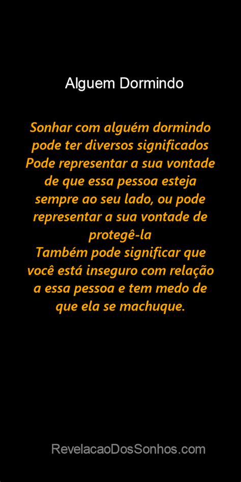 Sonhar com Alguem Dormindo