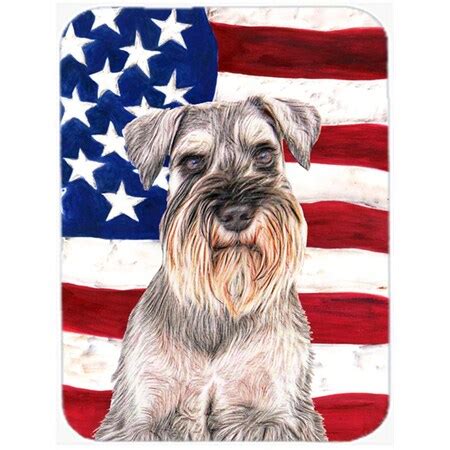 Carolines Treasures USA American Flag With Schnauzer Mouse Pad Hot Pad Or Trivet KJ MP Zoro