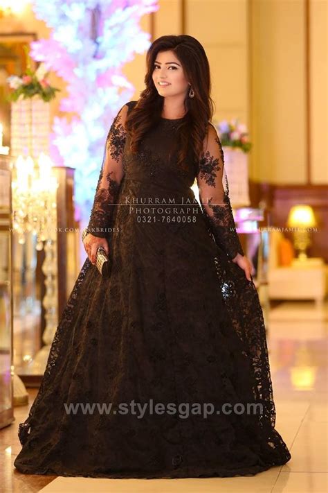 Black Maxi Designs Asian Pakistani Black Color Dresses Combination 4