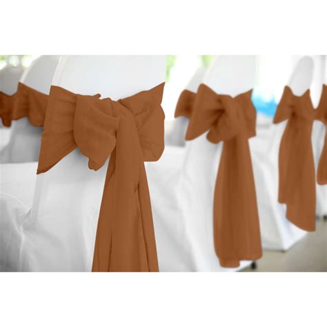 Copper Polyester Chair Sash Rental Asap Linen