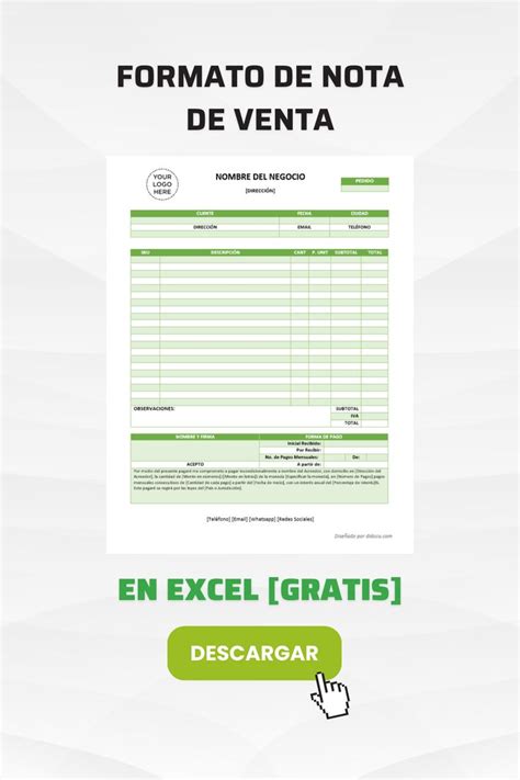 Formato De Nota De Venta Con Pagaré En Word Y Excel Didocu