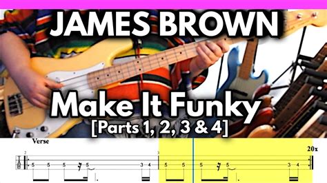 James Brown Make It Funky Parts 1 2 3 And 4 1971 Bass Cover Tabs Youtube