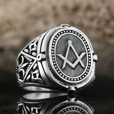 Lodge Masonic Ring Sterling Silver Customized Masonic Ring Etsy