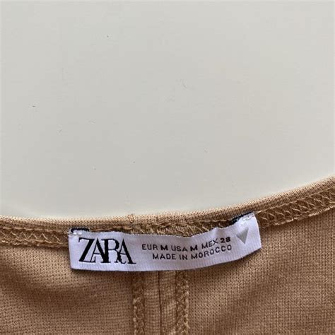 Zara Bodycon Nude Midi Dress With Slit At The Back Depop