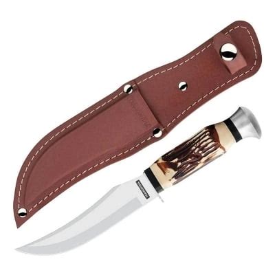 Ловен нож TRAMONTINA с кожена кания - 5" | Bagira