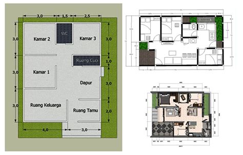 Denah Rumah Minimalis 3 Kamar Terbaru - Trenrumah