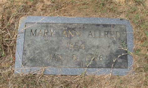 Mary Ann Josephine White Allred Find A Grave Memorial