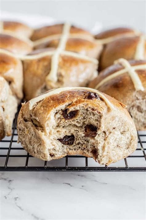 Sourdough Hot Cross Buns Baking With Butter