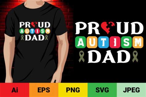 Proud Autism Dad T Shirt Autism T Shirt Graphic By Design Bundle