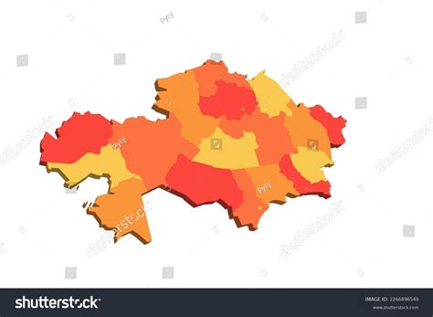 Kazakhstan Political Map Administrative Divisions Regions Stock Vector ...