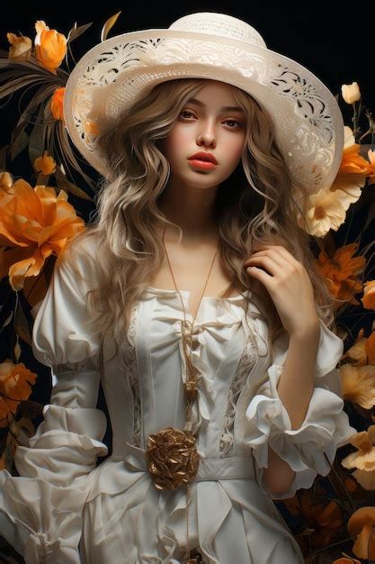 Premium AI Image Stylish European Brunette Woman Posing