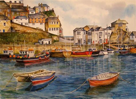 A Cornish Harbour Painting by Nigel Coe - Fine Art America