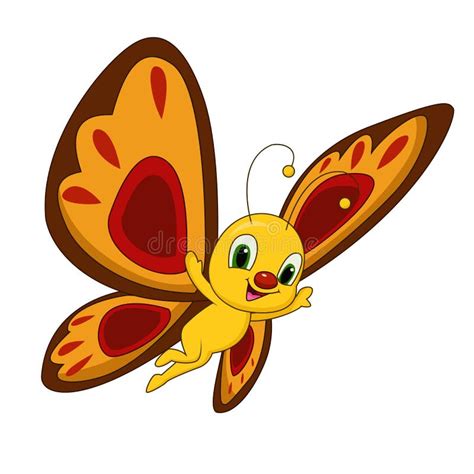 Cute Butterfly Cartoon Waving Stock Illustrations 276 Cute Butterfly