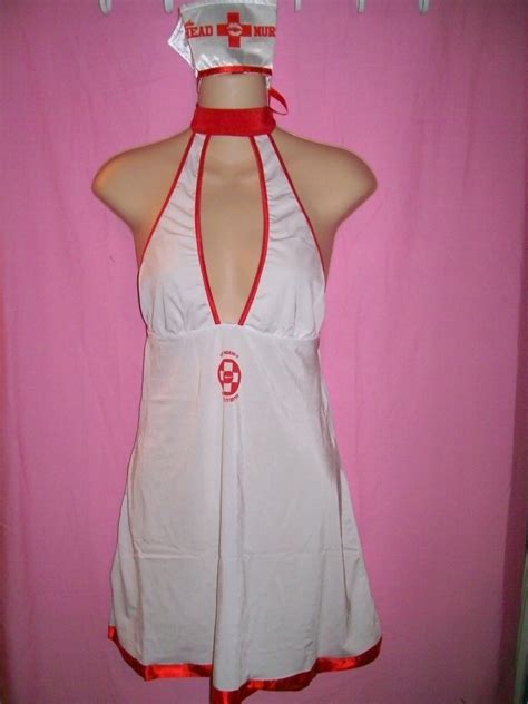 Hustler Lingerie Naughty Nurse Piece Set White And Red One Size Specialty