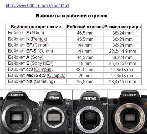 Размеры матрицы цифрового фотоаппарата: типы, размер, разрешение ...