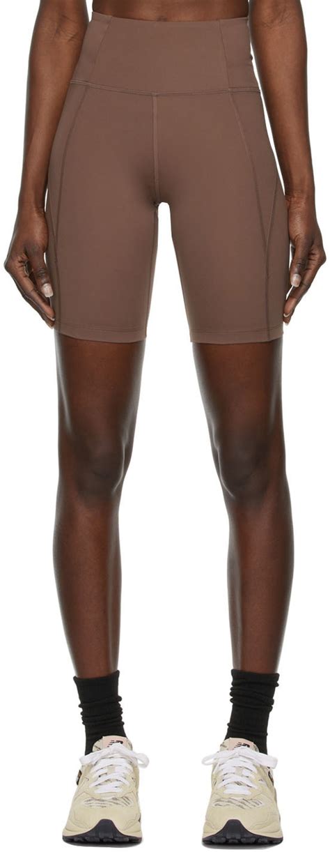 Girlfriend Collective Brown Bike Shorts Girlfriend Collective