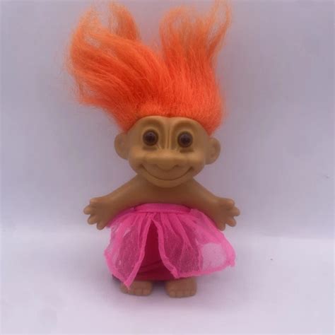 VINTAGE TROLL DOLL RUSS Naked Red Hair Brown Eyes 7 40 PicClick UK
