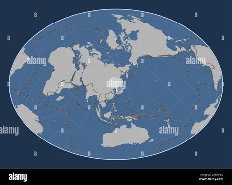 Placa Tect Nica De Amur En El Mapa De Contorno S Lido En La Proyecci N