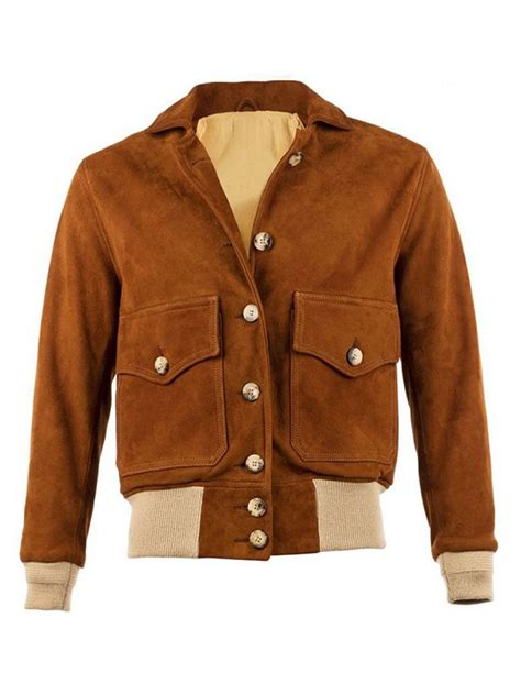 Womens Suede Bomber Brown Leather Jacket Bay Perfect