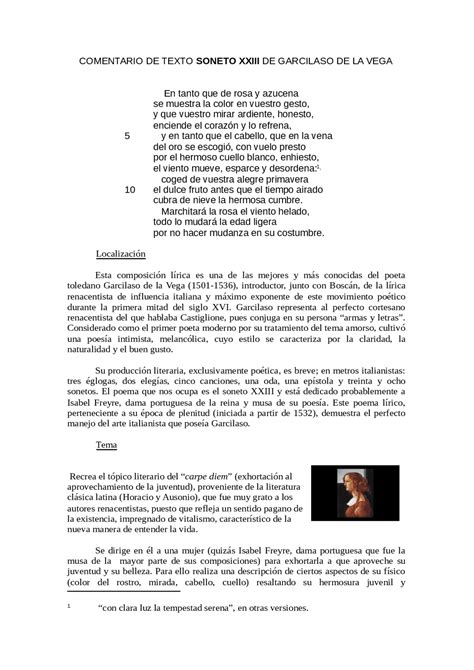 Comentario De Texto Soneto Xxiii 2