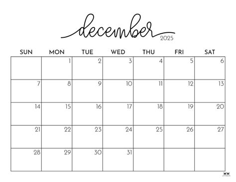December 2025 calendars