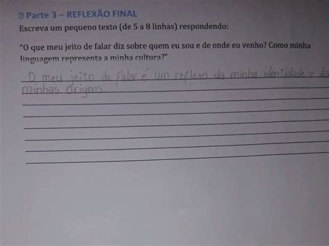 Texto De 5 Linhas - Escreva um pequeno texto (de 5 a 8 linhas)