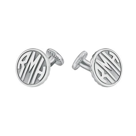 Round Original Monogram Cufflinks 18mm Personalized Jewelry