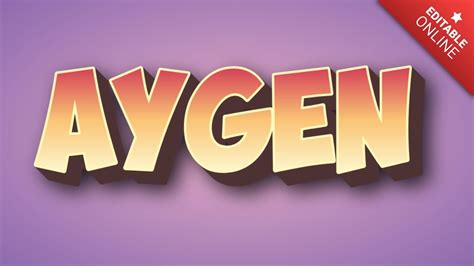 Aygen | Red, Yellow And Brown 3D | Text Effect Generator