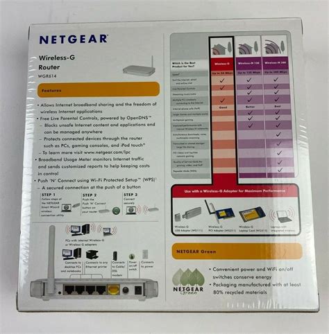 New Netgear Wgr614 54 Mbps 4 Port 10100 Wireless G Router Wgr614na