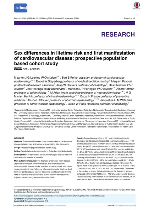PDF Sex Differences In Lifetime Risk And First Manifestation Of