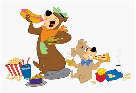 Yogi And Boo - Yogi Bear And Boo Boo Eating, HD Png Download , Transparent Png Image - PNGitem