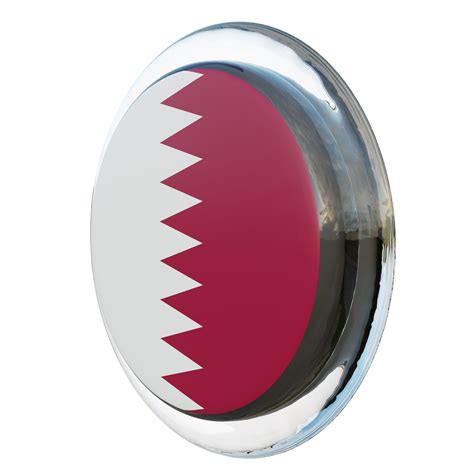 Qatar Right View 3d textured glossy circle flag 10869103 PNG