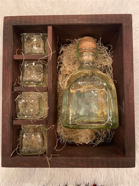 Patron Tequila Shot Glass Gift Set Full Bottle Not Included / | Etsy