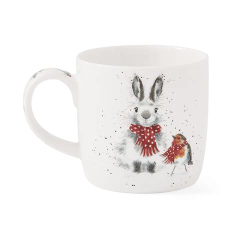 Wrendale Designs Snow Angels Mug Rabbit And Robin