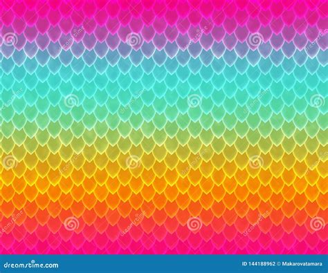 Rainbow Gradient Snake Skin Pattern Sharp Scale Stock Illustration