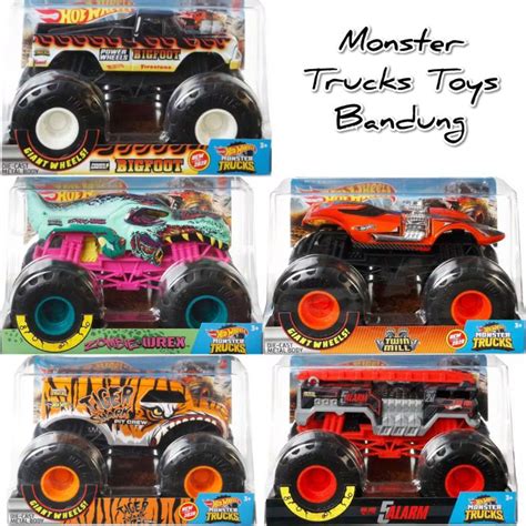 Jual Monster Trucks Hot Wheels Skala Bigfoot Alarm Twin Mill Mega Wrex Tiger Shark