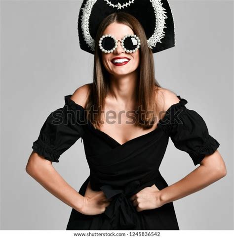 Portrait Elegant Brunette Sexy Black Dressblack Stock Photo 1245836542 Shutterstock