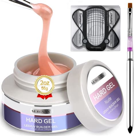 Morovan Oz Nude Pink Hard Gel U V Gel For Nails Nail Extension Gel Kit With Nail Forms And Nail