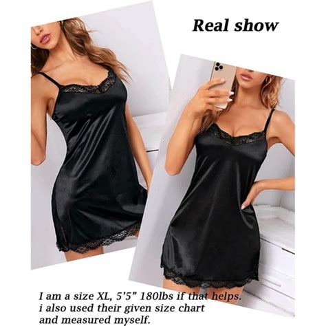 Intimates Sleepwear Lingerie Satin Lace Chemise Nightgown Poshmark