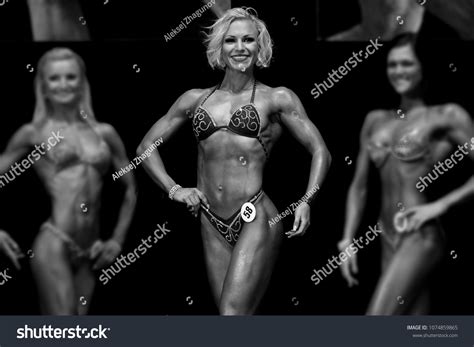 Fitness Model Posing Bikini On Stage Stock Photo Shutterstock