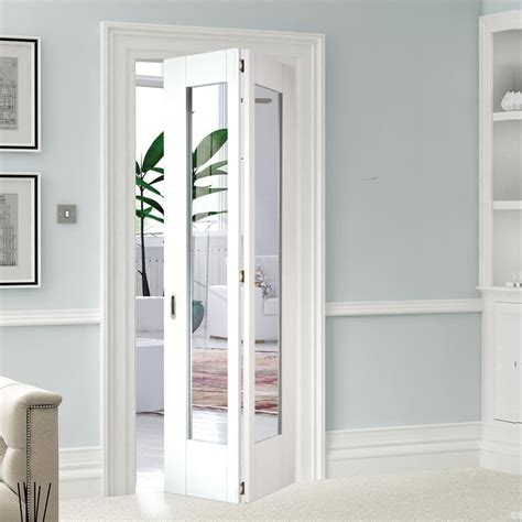 Shaker 1l Glazed White Primed Bifold Door Glass Bifold Doors Glass