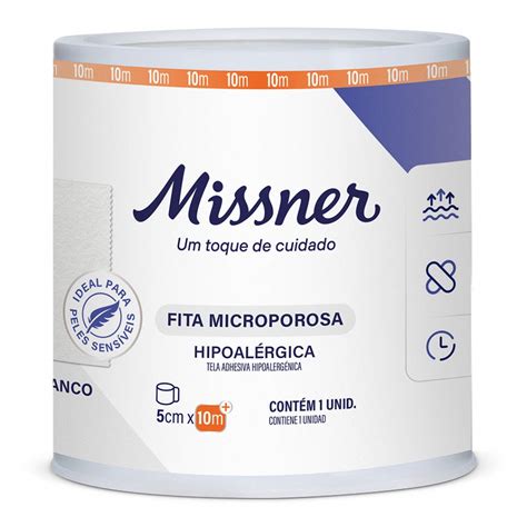 Fita Microporosa Branca 5cm X 10m Missner Hospitalar Missner