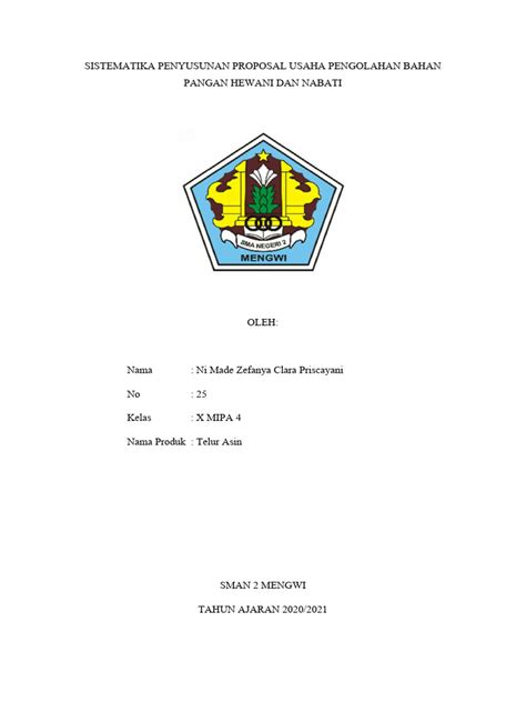 Proposal Usaha Makanan Awetan Dari Bahan Pangan Hewani Pdf