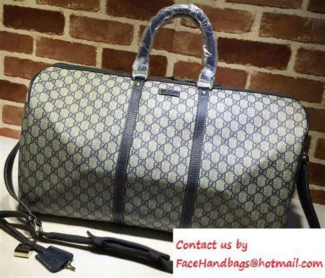 Gucci Large Gg Plus Carry On Duffle Luggage Bag 206500 Blue Gucci