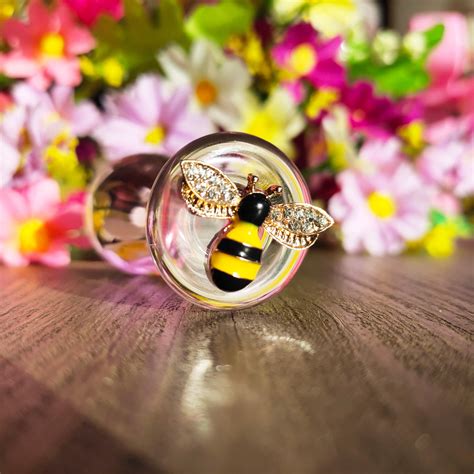 Cute Honeybee Glass Butt Plug Pink Clear Glass Anal Plug Sex Etsy UK