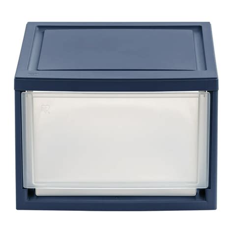 Iris Usa 14 5qt Plastic Storage Modular Stacking Drawer Navy Blue