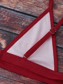 Cami Plunge String Bikini Set In RED ZAFUL 2025