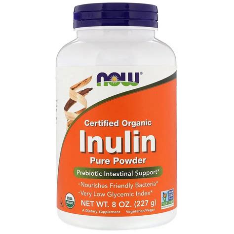 Инулин, Certified Organic Inulin, Now Foods, порошок, 227 гр: цена 523 ...