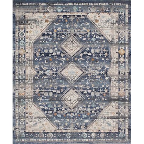 Bungalow Rose Morvant Power Loom Performance Blue Rug Wayfair